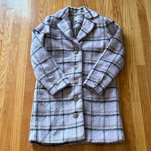 CAbi Plaid Pea Coat in Light Purple